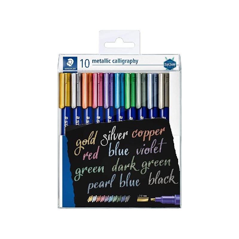 STAEDTLER BRUSH METALLIC 10pz CALLIGRAFI [8079209-00.jpg]