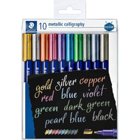 STAEDTLER BRUSH METALLIC 10pz CALLIGRAFI [8079209-00.jpg]