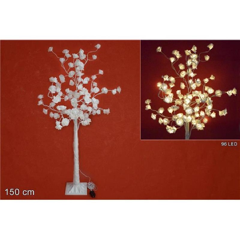 ALBERO ROSE BIANCHE 150cm LED [0144694-00.jpg]