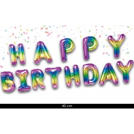 SCRITTA FOIL HAPPY BIRTHDAY 40cm RAINBOW [8400010-00.jpg]