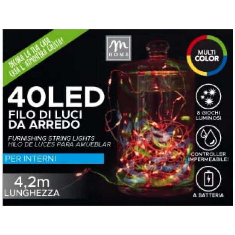 LUCI LED 40 A BATTERIA MULTICOLOR