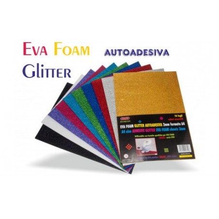 EVA FOAM A4 GLITTER ADESIVO 10pz ASS. [2514138-00.jpg]