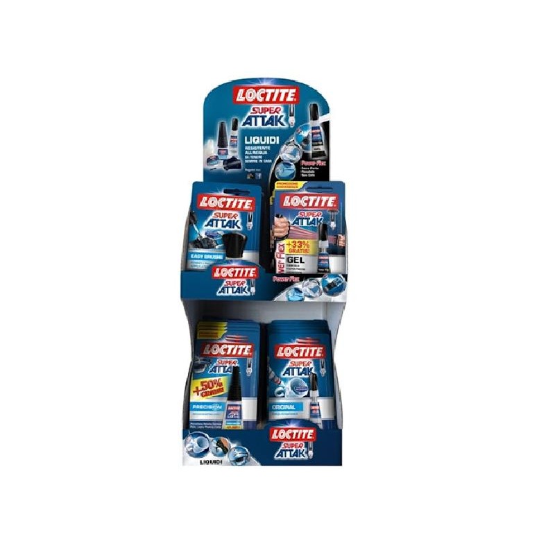 SUPER-ATTAK EXPO MISTO 36pz PR.RIVEND. 3gr-2.25 5gr-3.45 3gr GEL-2.75  EASYbrush-4.20