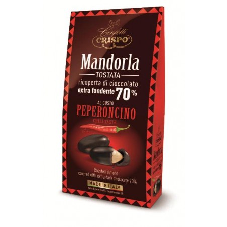 DRAGEES MANDORLA RICOPERTA CIOCCOLATO FONDENTE AL PEPERONCINO 130gr [0151330-00.jpg]