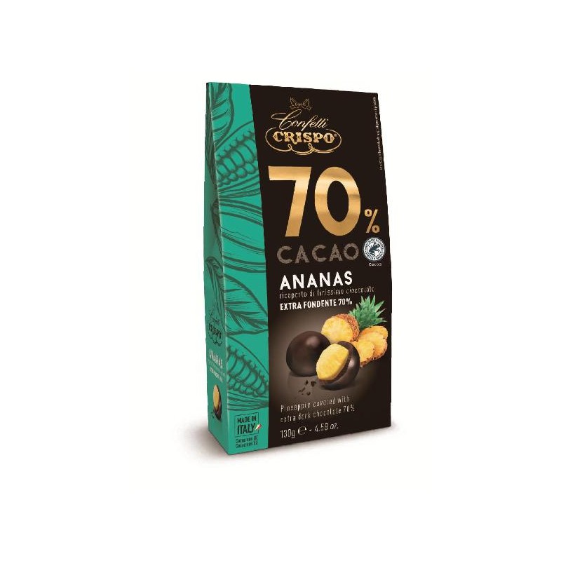 DRAGEES ANANAS CANDITO 130gr RICOPERTI CIOCCOLATO FONDENTE 70 [0151332-00.jpg]