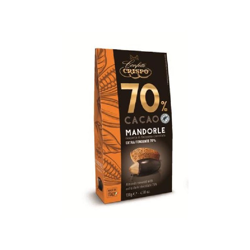 DRAGEES MANDORLE 130gr RICOPERTE DI CIOCCOLATO FONDENTE 70 [0151339-00.jpg]