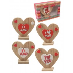 CUORE LEGNO E CERAMICA 8cm...