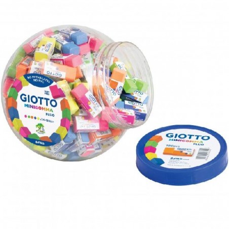 GIOTTO GOMMA MINI FLUO Boccia 120pz [FILA232700-00.jpg]